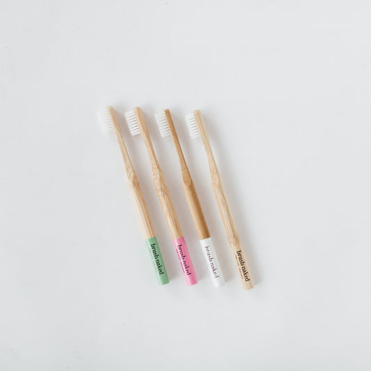 Brush Naked bamboo toothbrush 4-pack, plastic-free packaging
